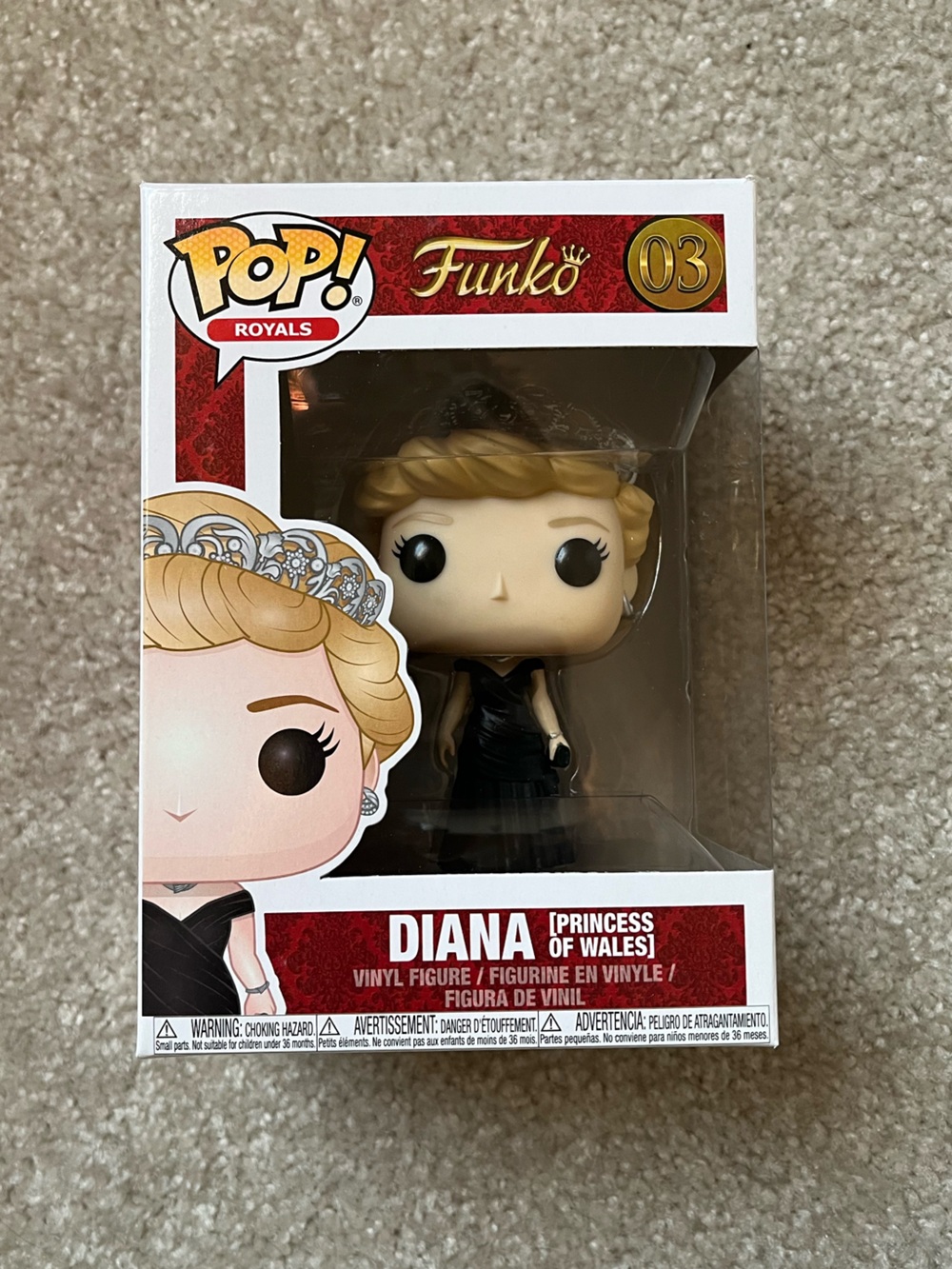 Funko Pop! Royals 03 Diana Princess of Wales Collectible Vinyl Figure NIB